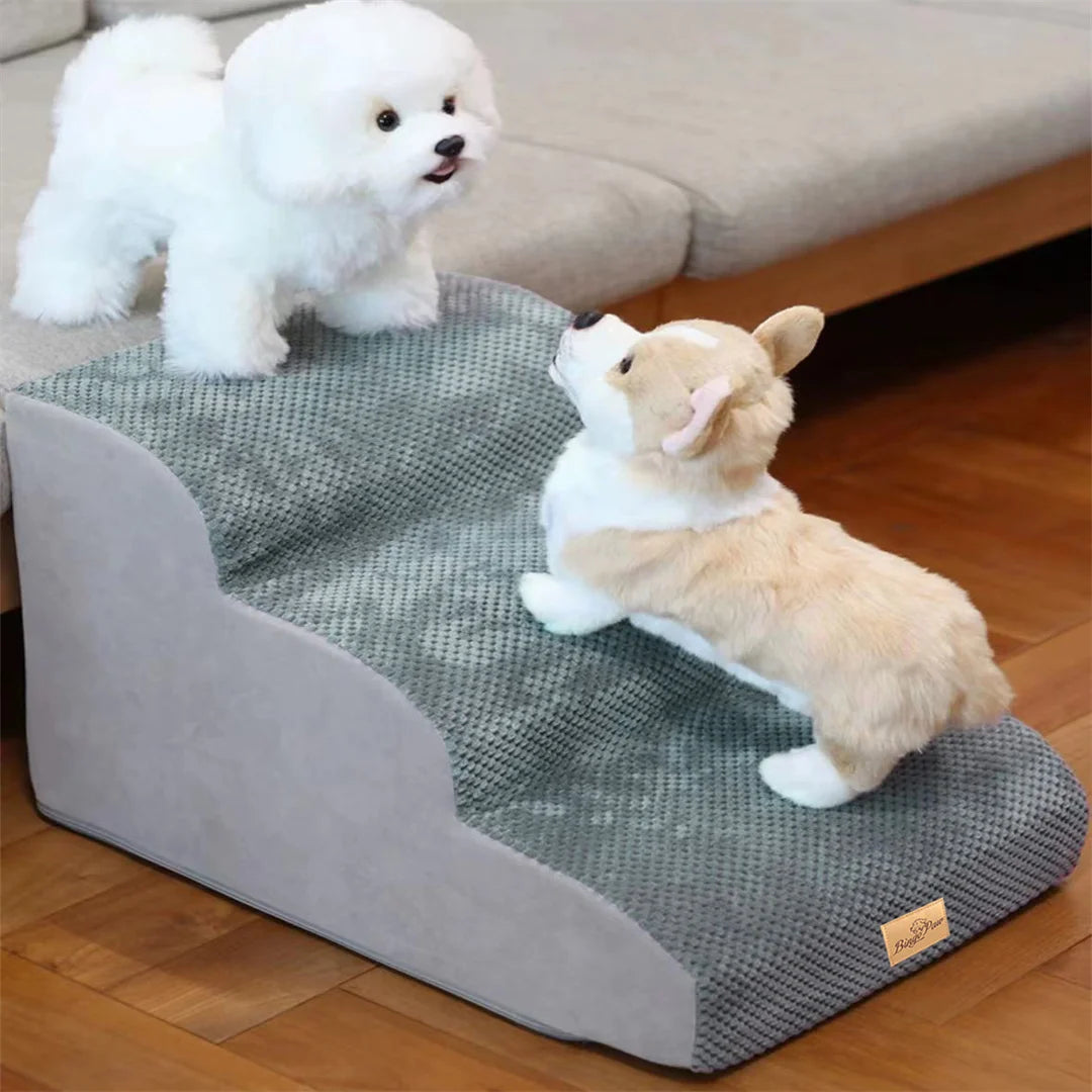 Pet Dog Steps For High Beds And Sofas With Washable Sponge Foam Cover