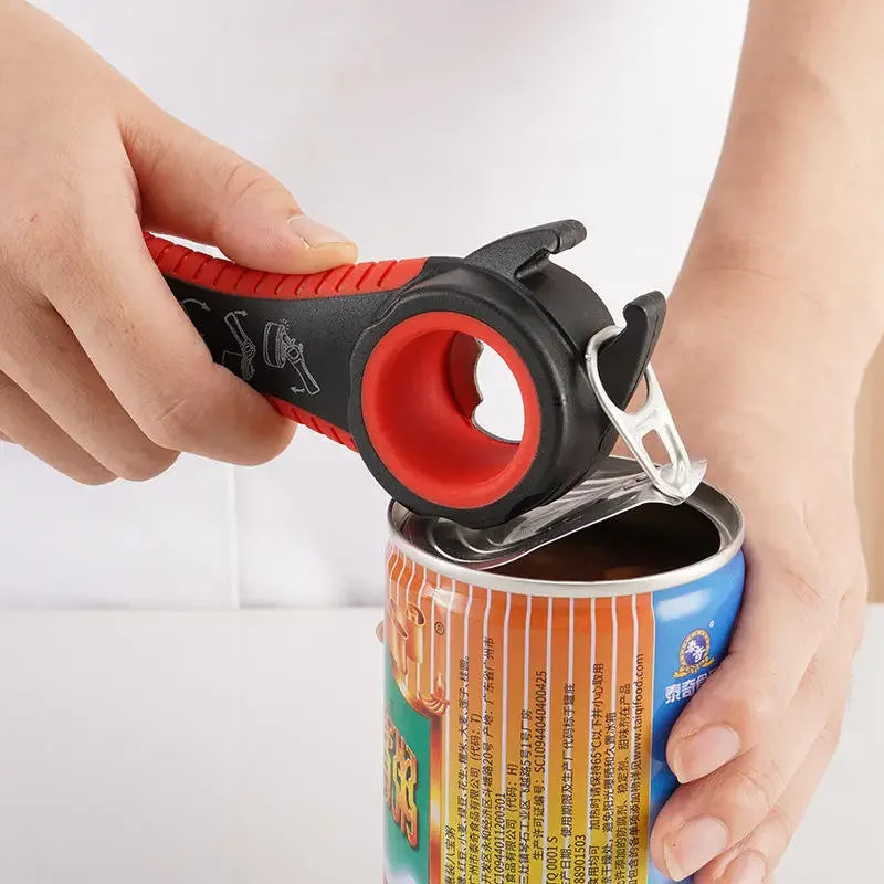 Multifunction Can Opener With Non Slip Silicone Handle