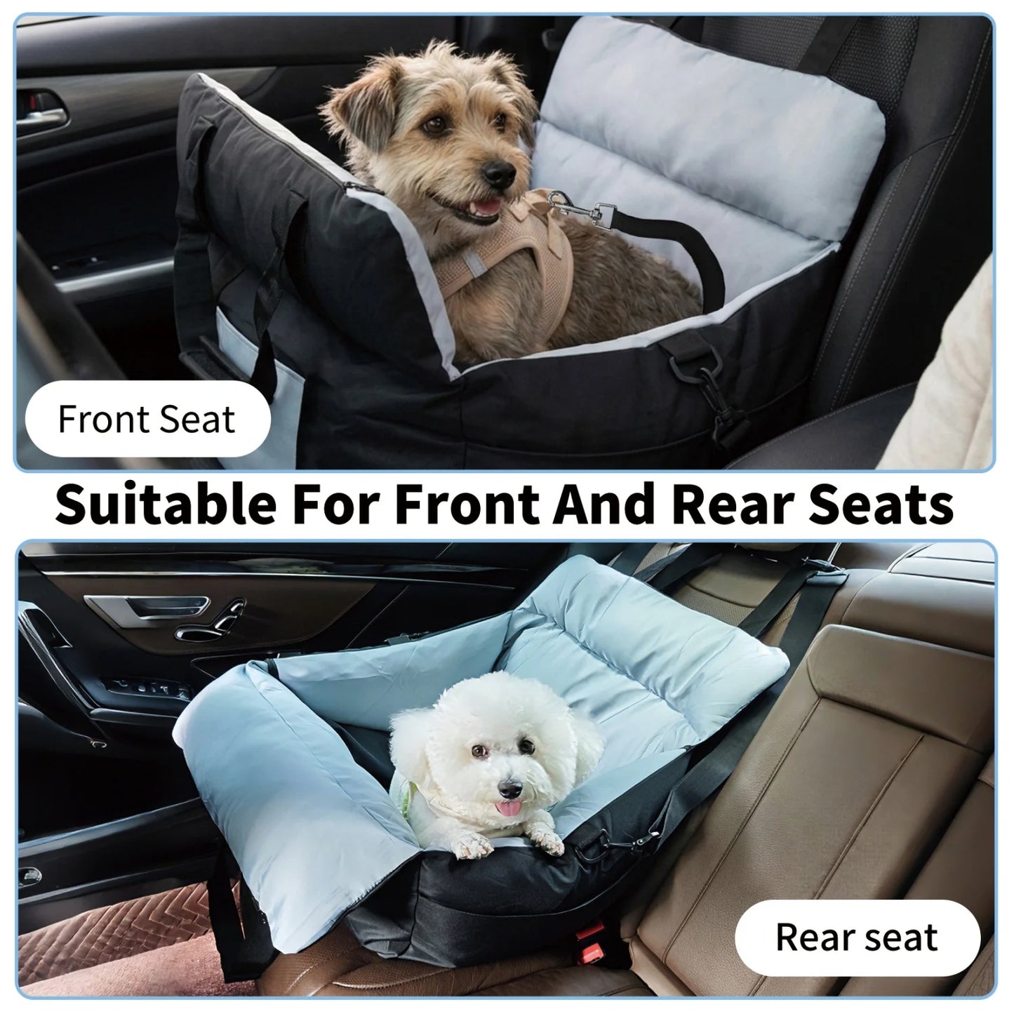 BINGOPAW Dog Car Seat Booster Carrier With Safety Belt