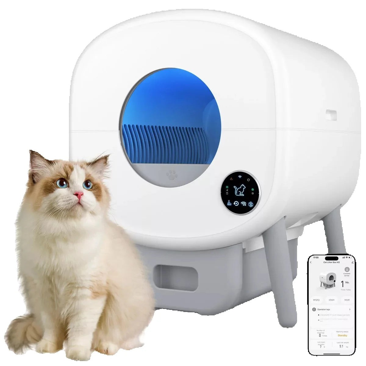 Automatic Self-Cleaning Cat Litter Box With App Control