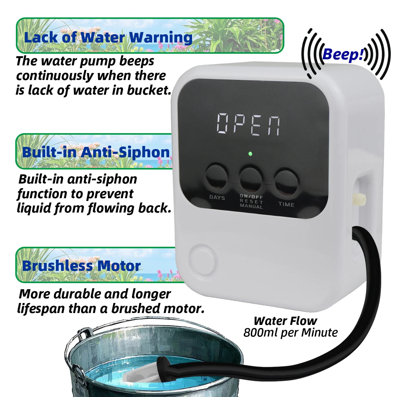 Garden Solar Timer Drip Irrigation Kit For Balcony Potted Plants