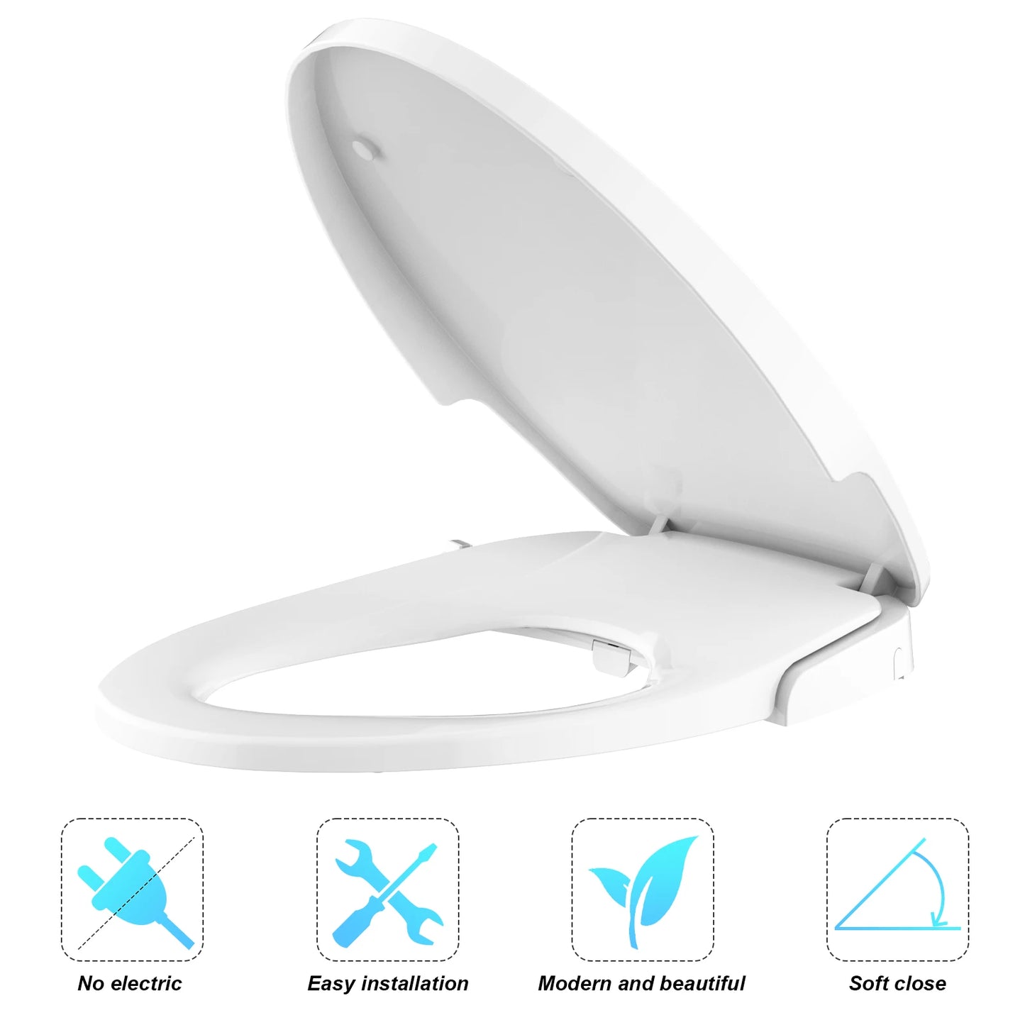 TWISTER.CK Premium Non-Electric Round Bidet Toilet Seat With Dual Nozzle