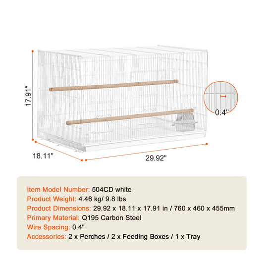 SucceBuy Stackable Divider Bird Cage With Travel Handle For Birds