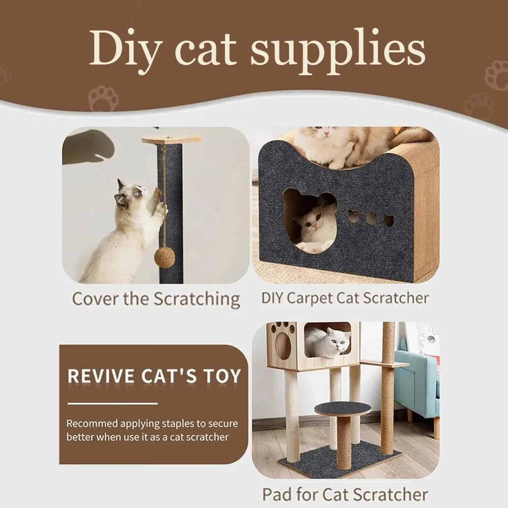 Self-Adhesive Cat Scratching Mat Trimmable Carpet Sofa Protector
