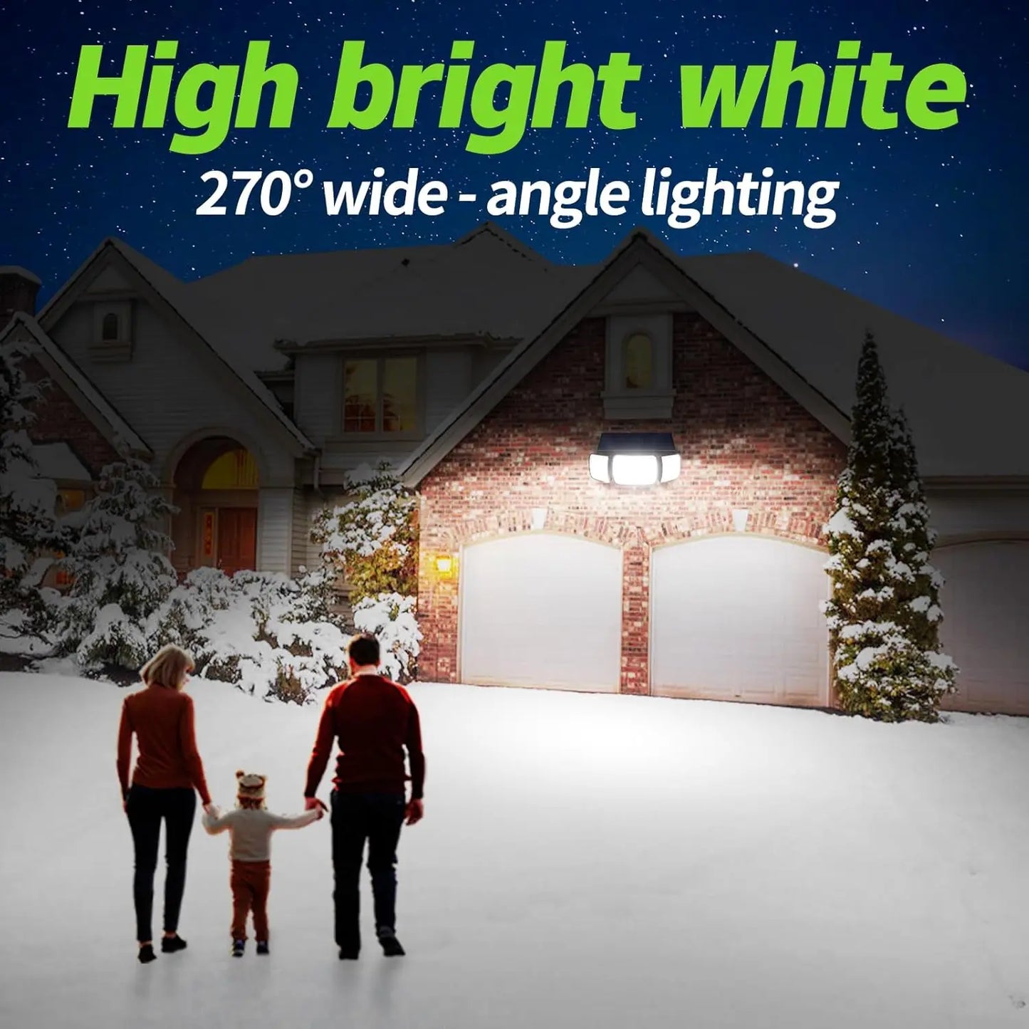 Intelamp Outdoor Solar LED Flood Light With Two Motion Sensors
