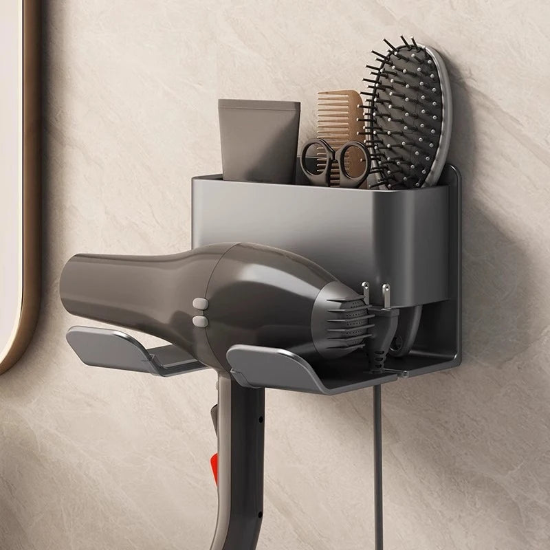 Multifunctional Hair Dryer Holder Wall Mount and Stand Organizer