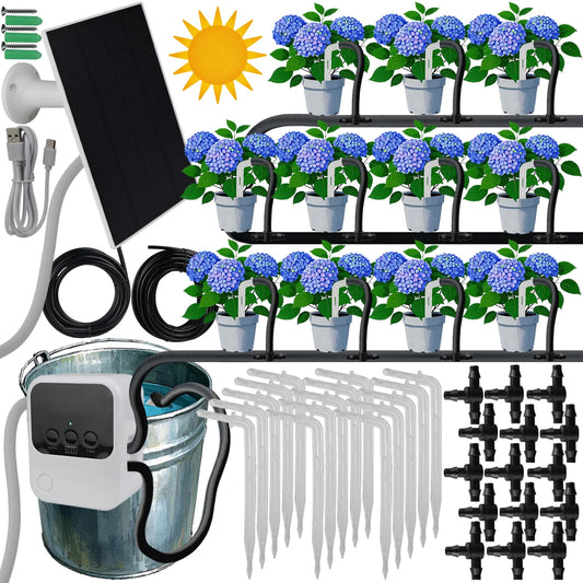 Garden Solar Timer Drip Irrigation Kit For Balcony Potted Plants