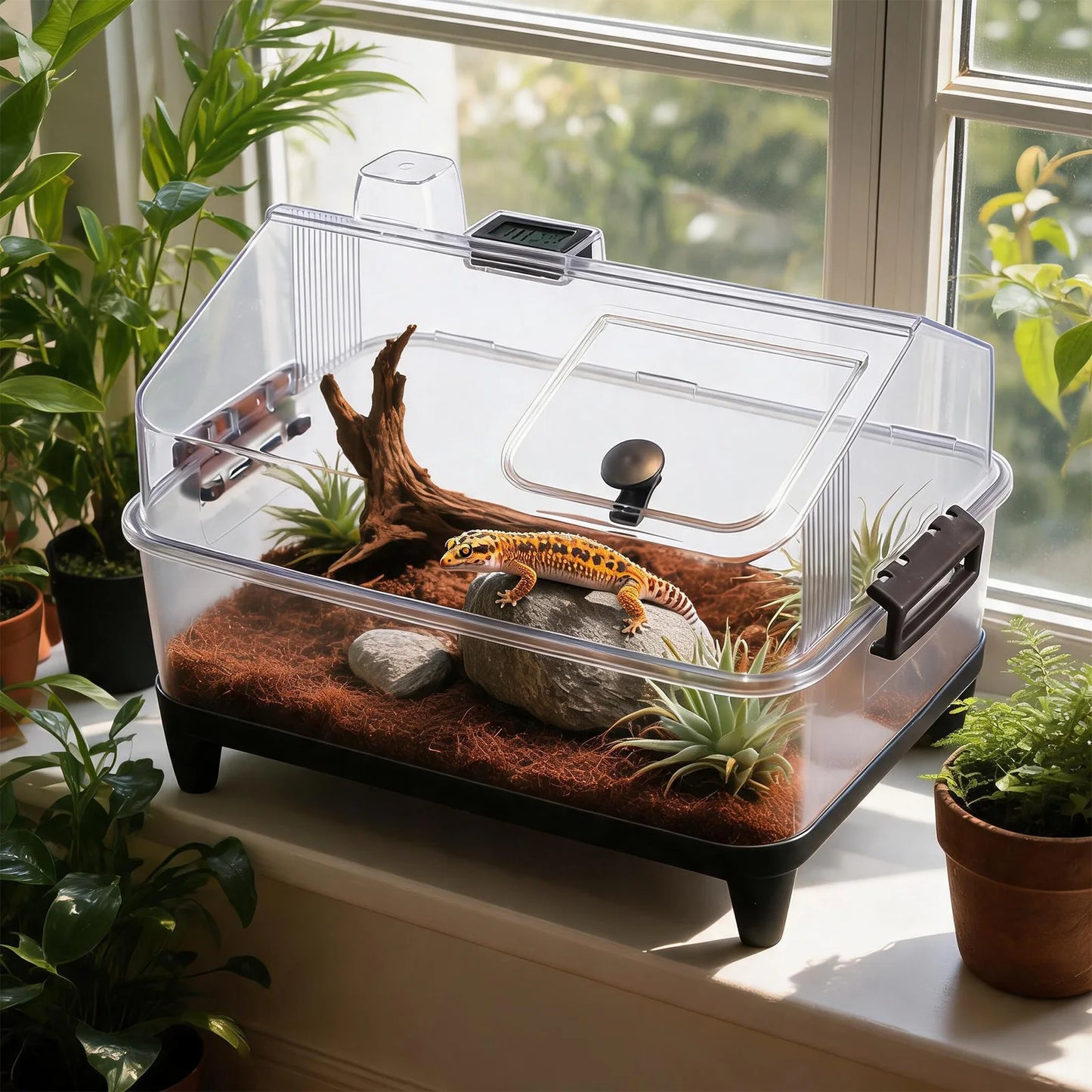 HiMISS Reptile Terrarium Kit With Lid Acrylic Tank