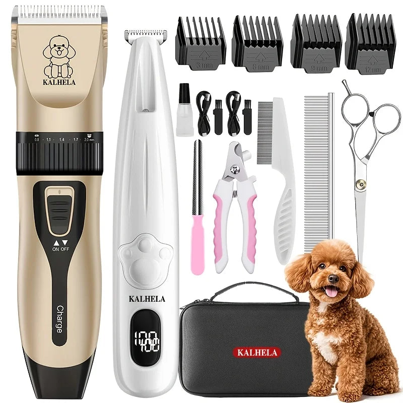 Dog Grooming Clippers Rechargeable Low Noise Nail Clippers Scissors