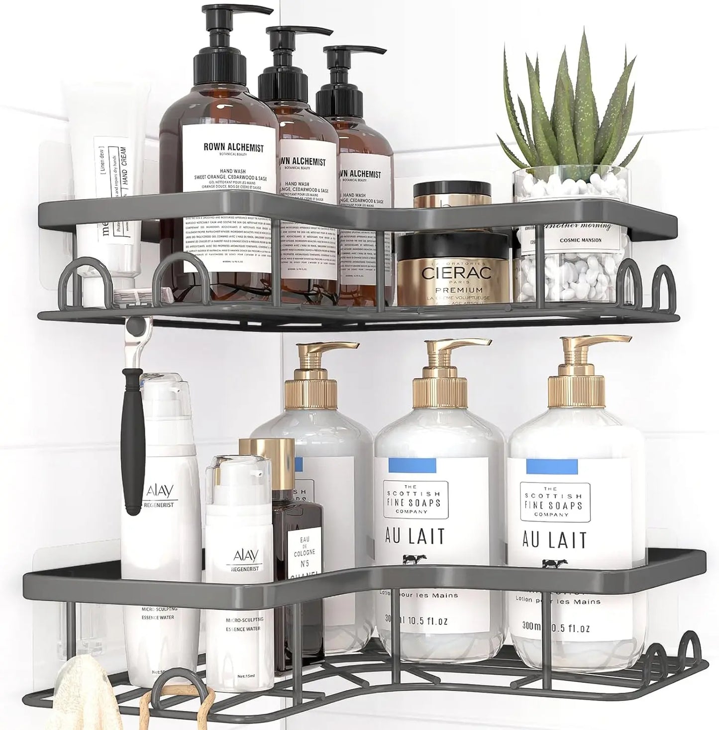 Corner Shower Caddy 2 Pack Adhesive Stainless Steel Shelves