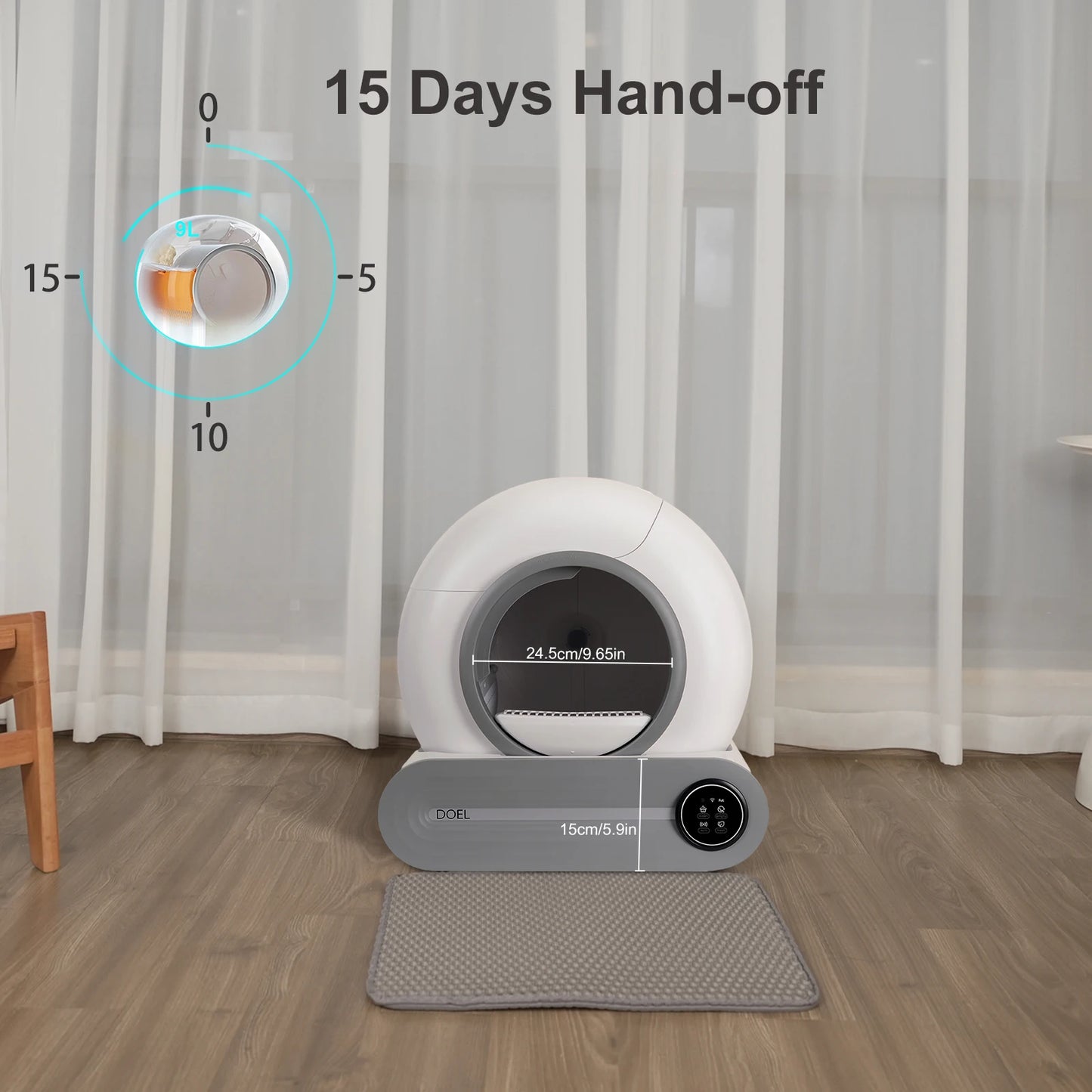 DOEL Self Cleaning Cat Litter Box With App Control