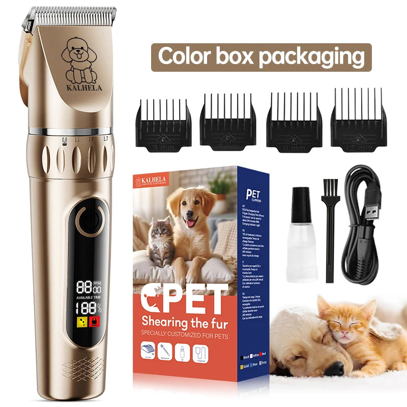 Pet Grooming Kit Rechargeable Electric Trimmer Set With Scissors