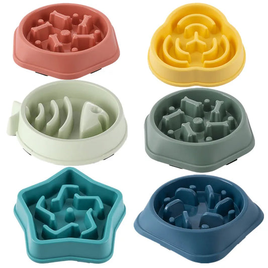 Slow Feeder Pet Bowl Anti Choking Non Slip Round Design
