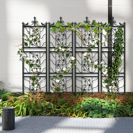 Tall Iron Garden Trellis Fence Panel For Climbing Plants