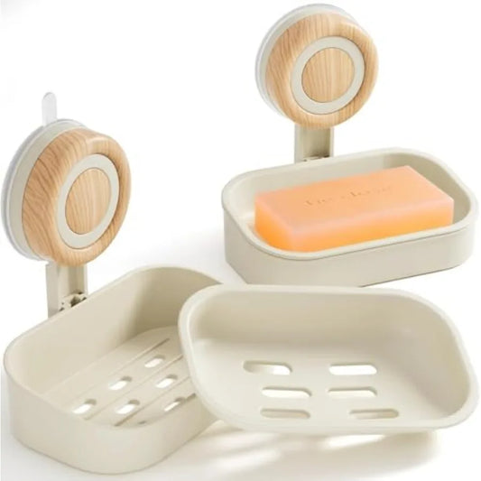 Double Layer Soap Dish 2 Pack Wall Mounted Self Draining