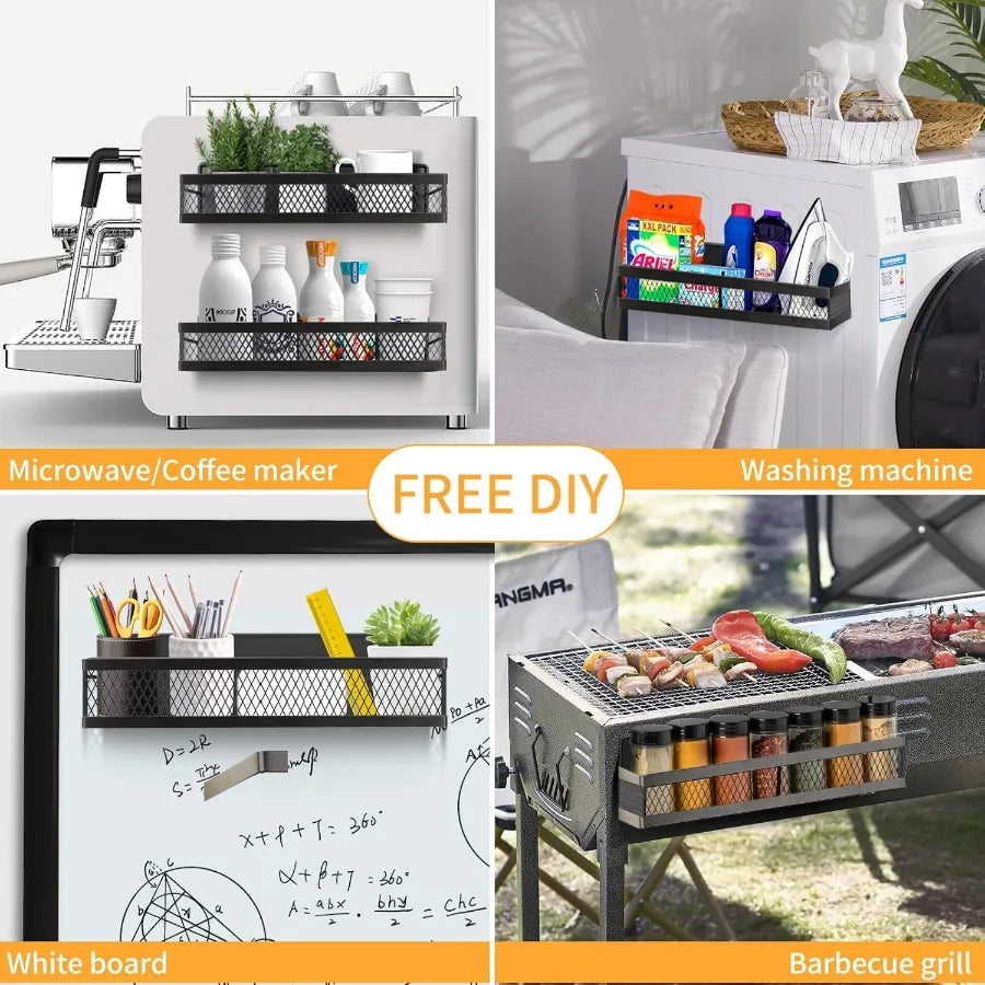 Magnetic Spice Rack Organizer 6 Pack With Paper Towel Holder