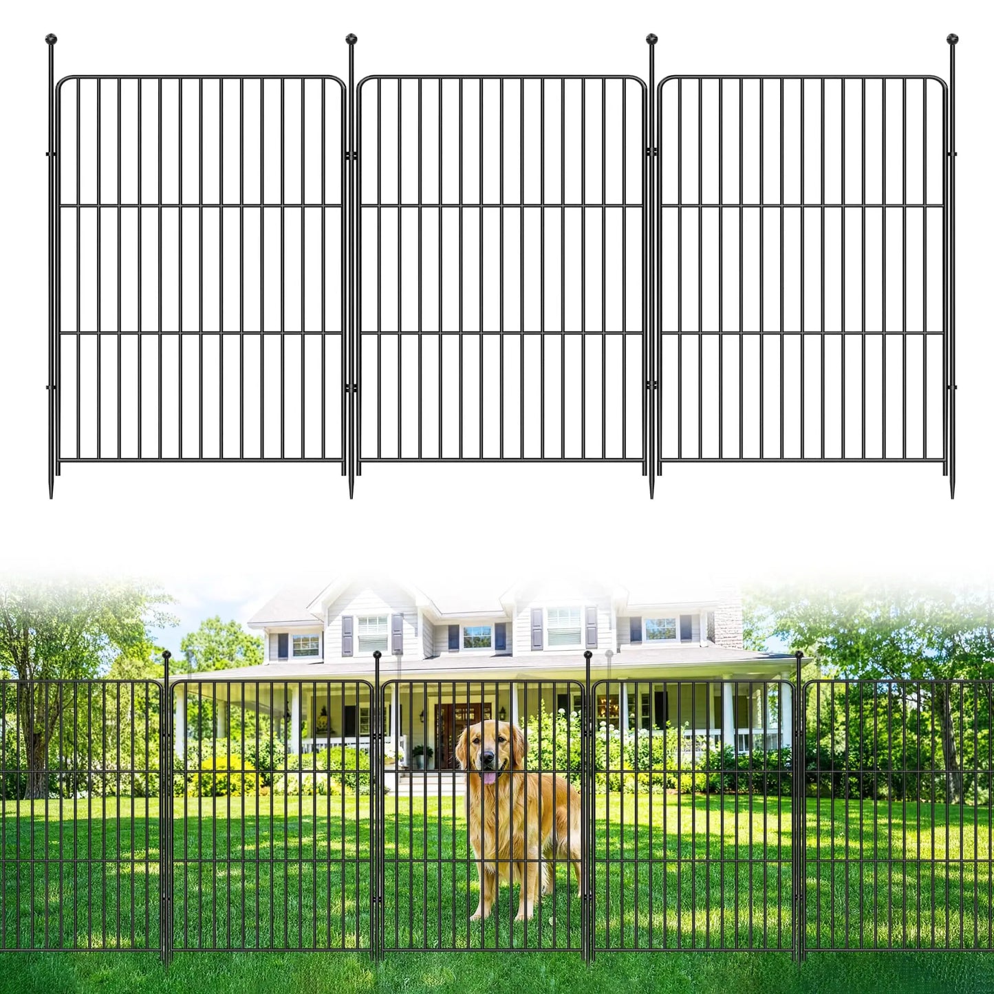 Garden Fence No Dig Metal Barrier For Yard And Pets