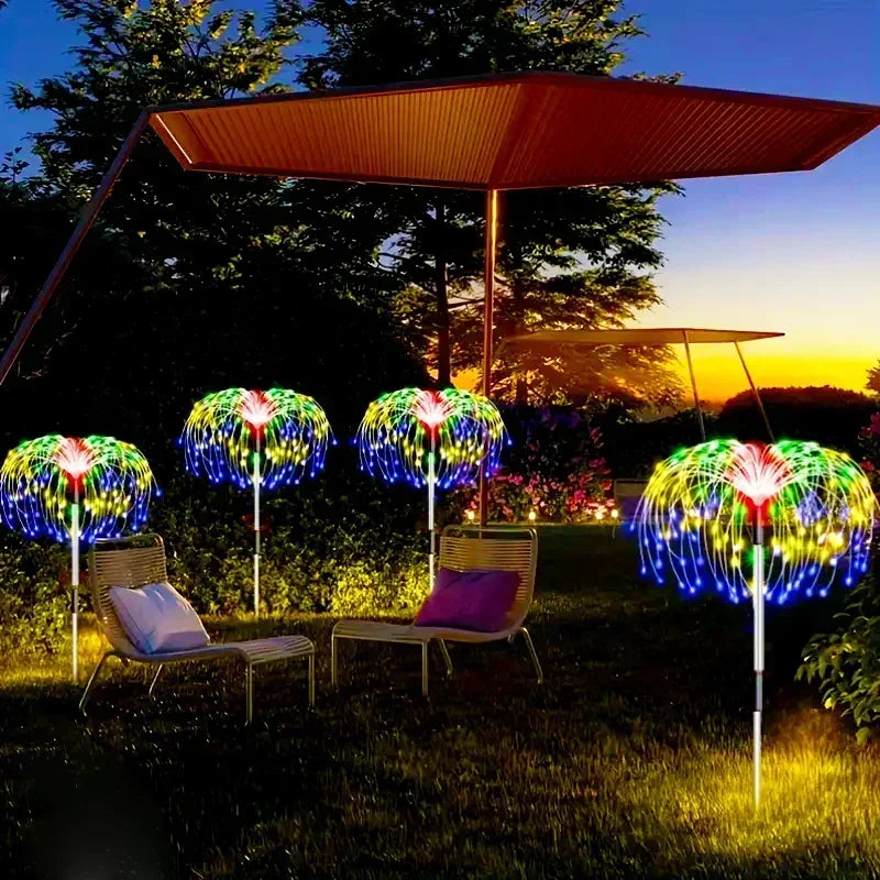60 LEDs Solar Firework Lights Waterproof Garden And Pathway