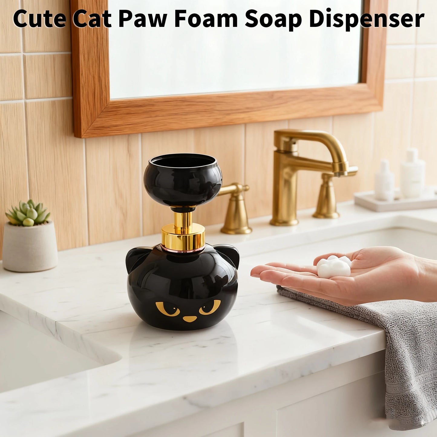 Cute Cat Paw Foam Soap Dispenser With Flower Shape