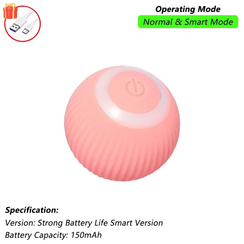 Interactive Cat Ball Toy Automatic Rolling Ball With Tail Rechargeable
