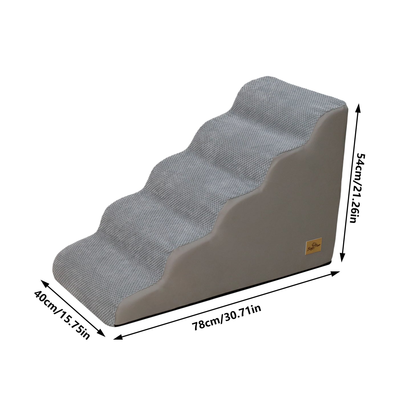 3 To 5 Step Curved Dog Stairs With Removable Cover