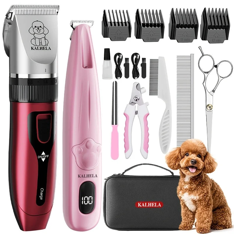 Dog Grooming Clippers Rechargeable Low Noise Nail Clippers Scissors