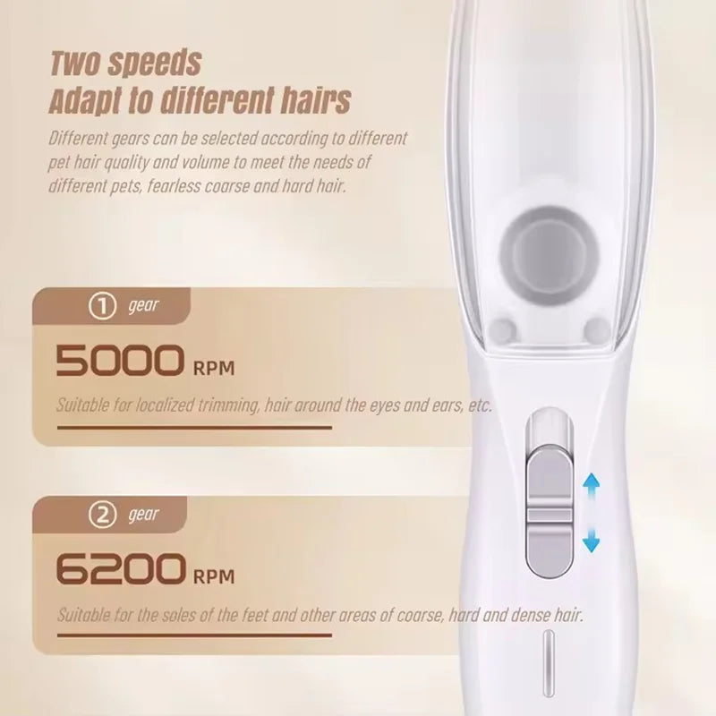 2-In-1 Pet Hair Suction Shaver for Dogs and Cats Rechargeable