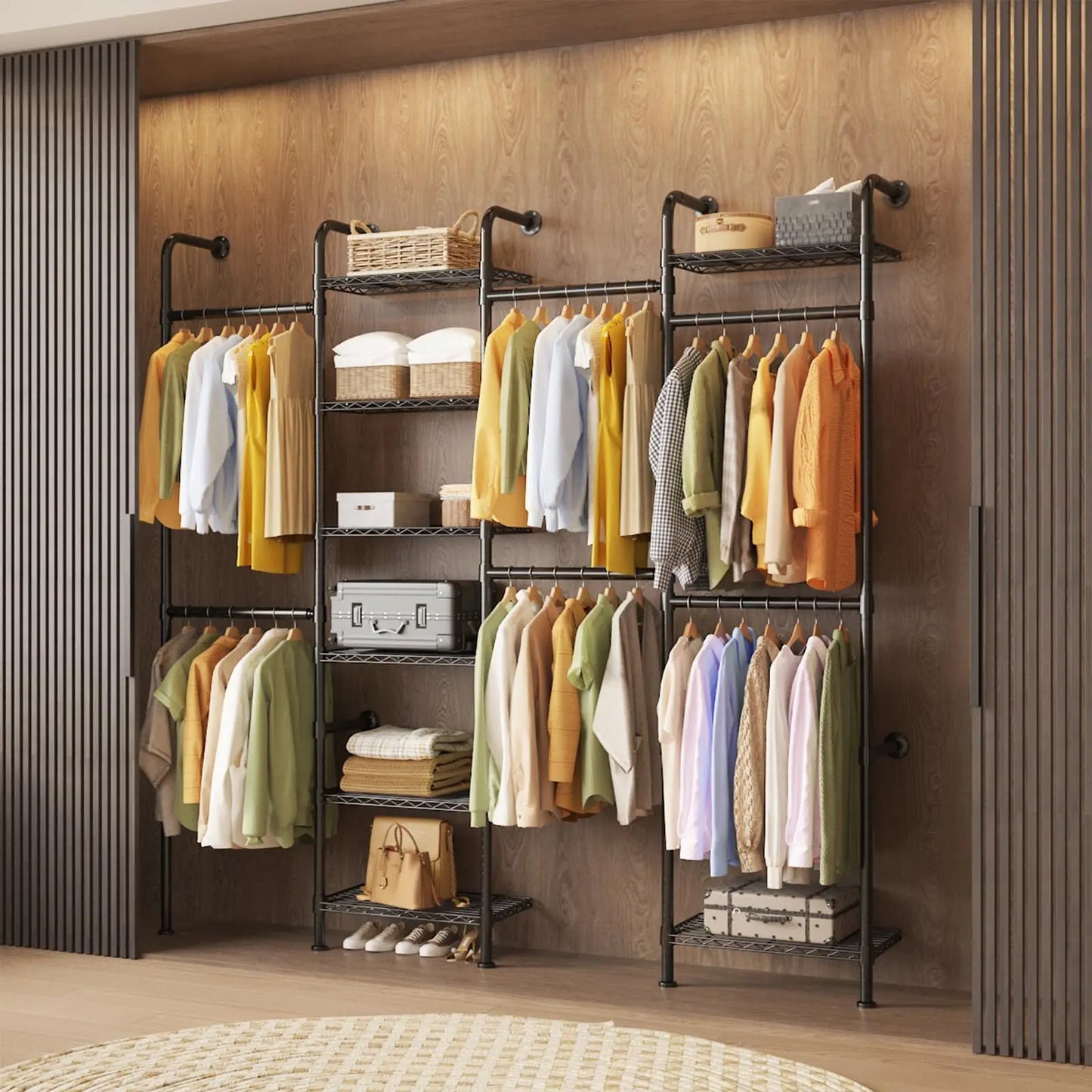 Studyset Carbon Steel Wall Mounted Pipe Closet System With Expandable Rods