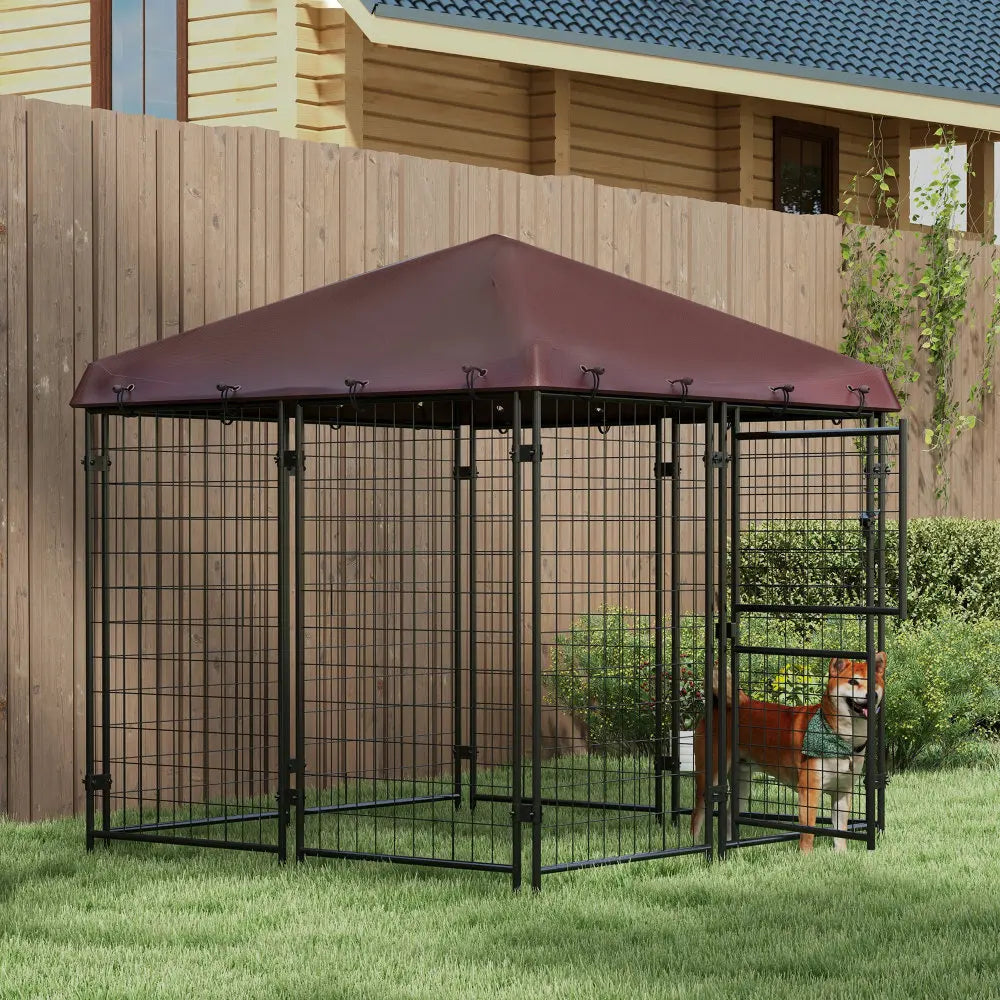 PawHut Outdoor Dog Kennel With Waterproof Cover For Pets