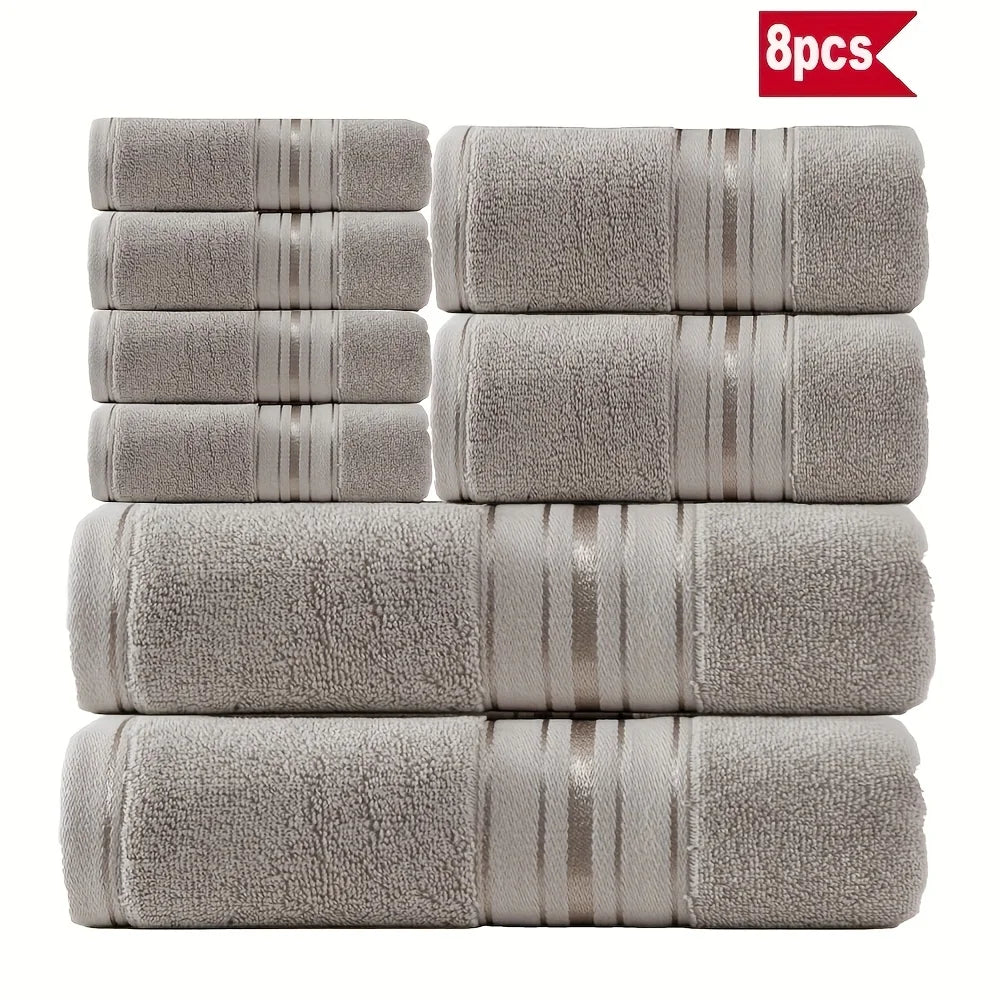 8 Piece Luxury Towel Set 100 Percent Cotton Towels Washcloths