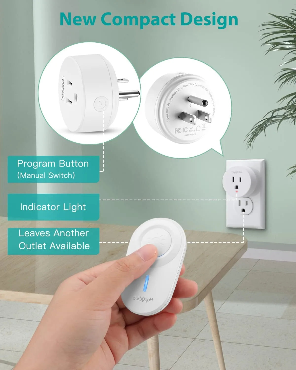 Remote Light Switch 15A No Wiring Needed 3 Pin Plug