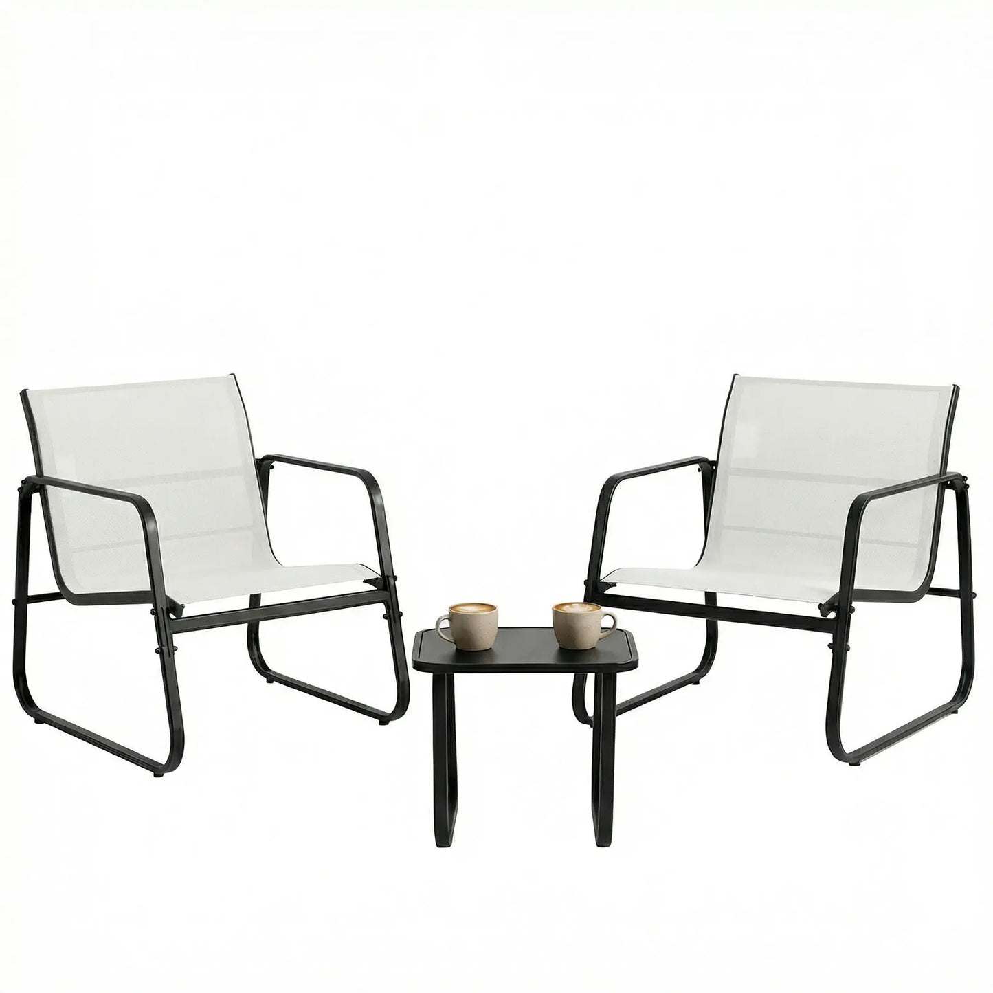 JHK 3-Piece Patio Furniture Set With Table Outdoor Mesh Back