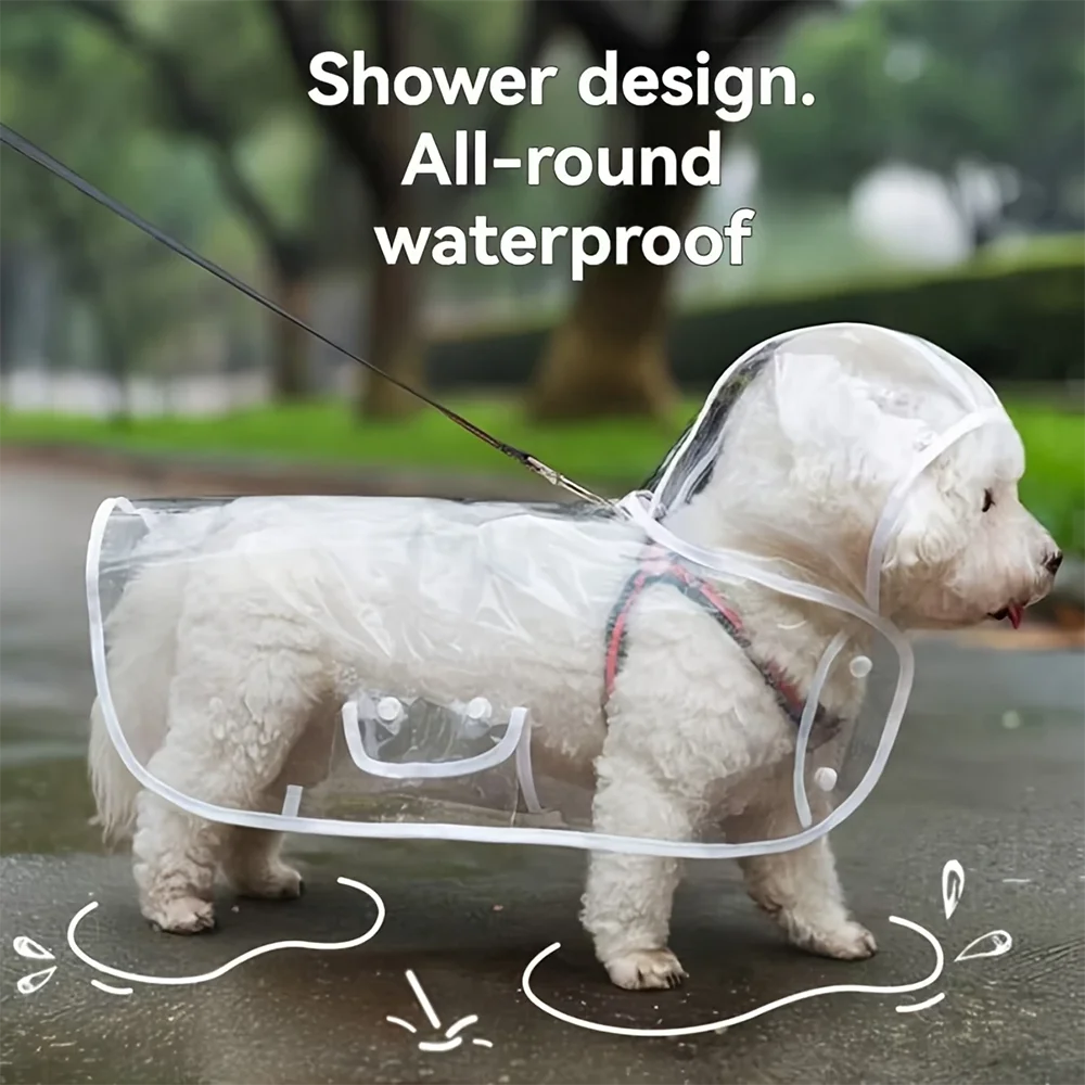 Transparent Waterproof Dog Raincoat For Small And Medium Dogs