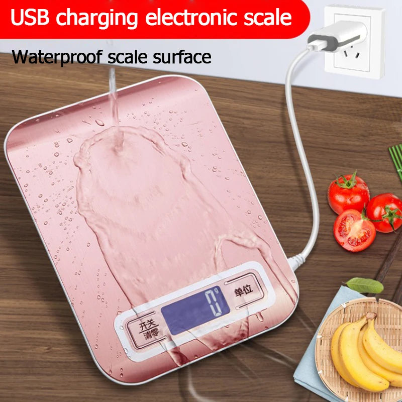 Digital Kitchen Scale LCD Display Stainless Steel Electronic Baking Tools