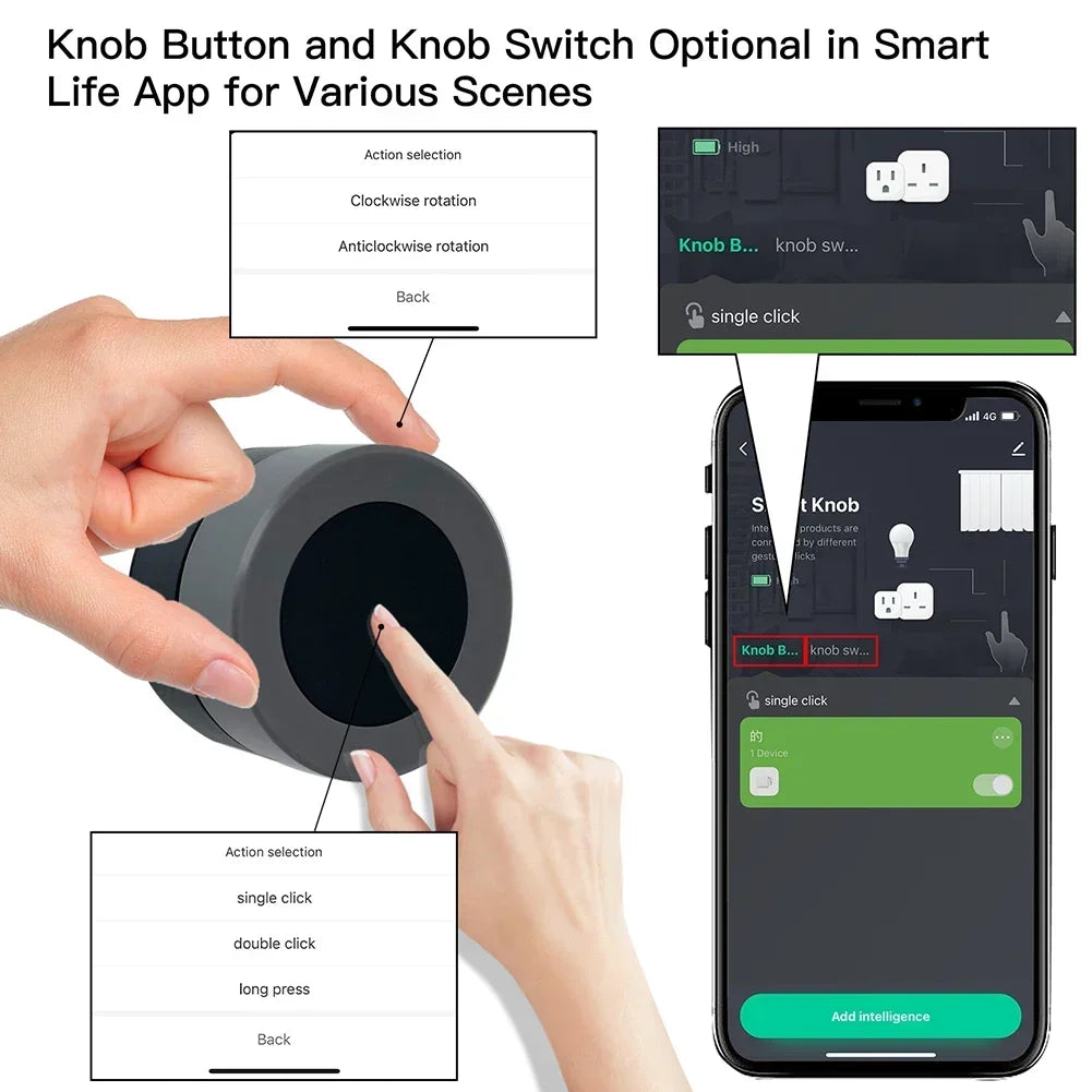 MOES ZigBee Smart Knob Switch Wireless Scene Button Controller