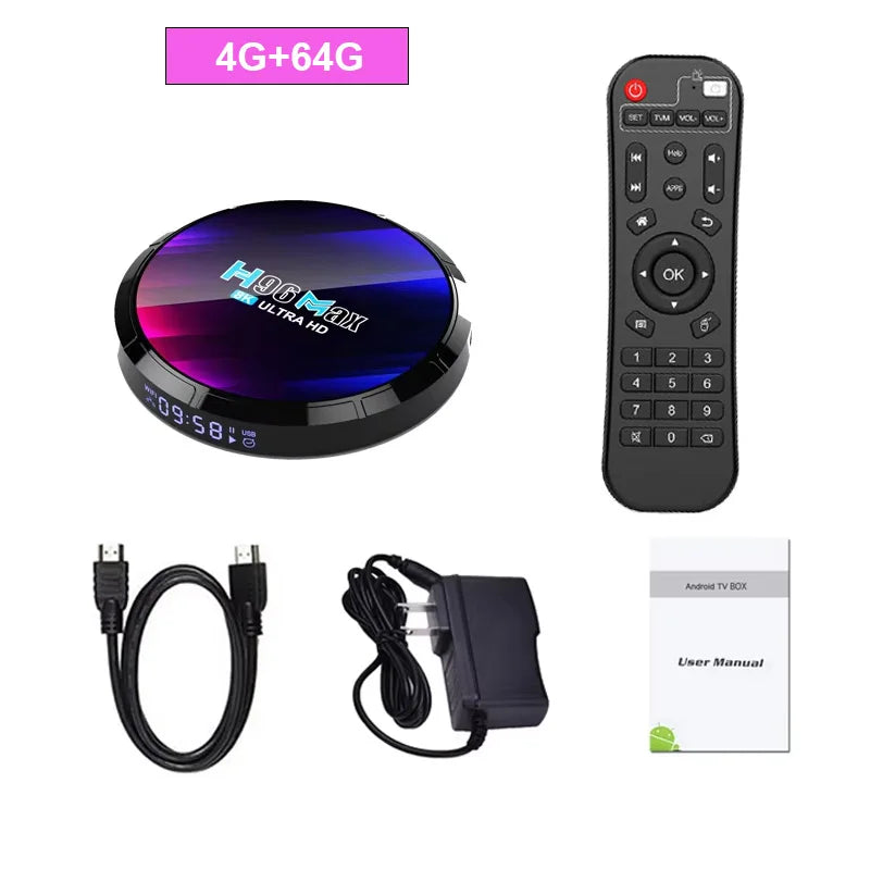 H96 Android Smart TV Box H96 Max RK3528 Quad Core WiFi 6 BT5 8K