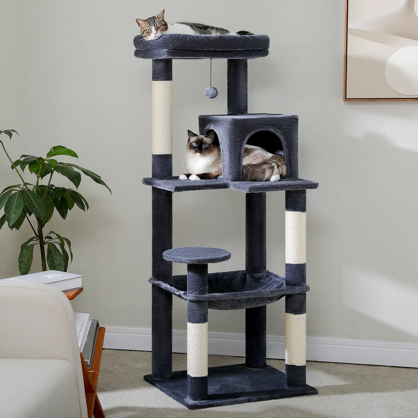 PAWZ Road Five Level Cat Tree Indoor Tower With Hammock