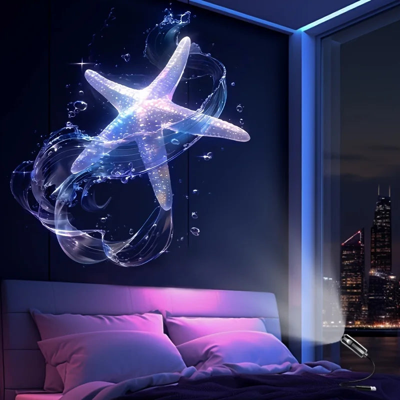 LED USB Projector Night Light With Whale, Butterfly, Jellyfish, Starfish
