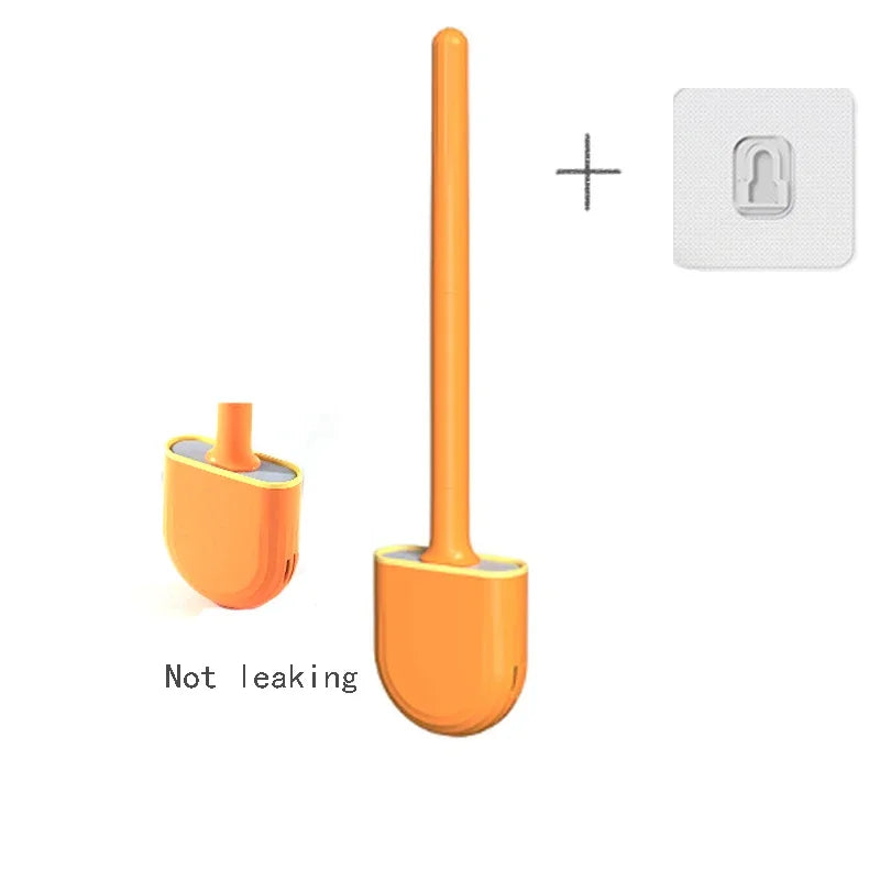 Hanging Silicone Toilet Brush With Long Handle And Quick Dry