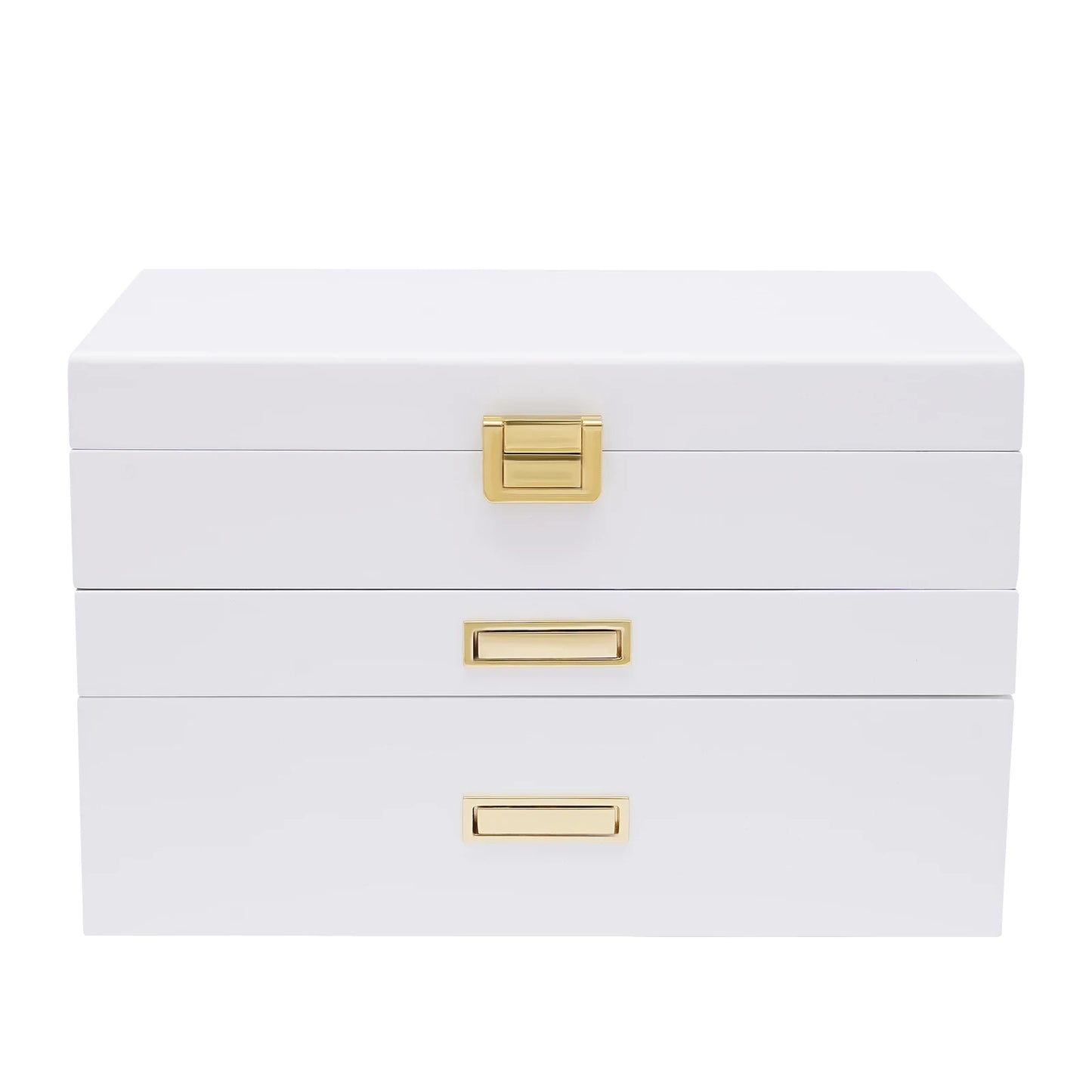 3 Tier Jewelry Box With Pull Out Drawers For Earrings