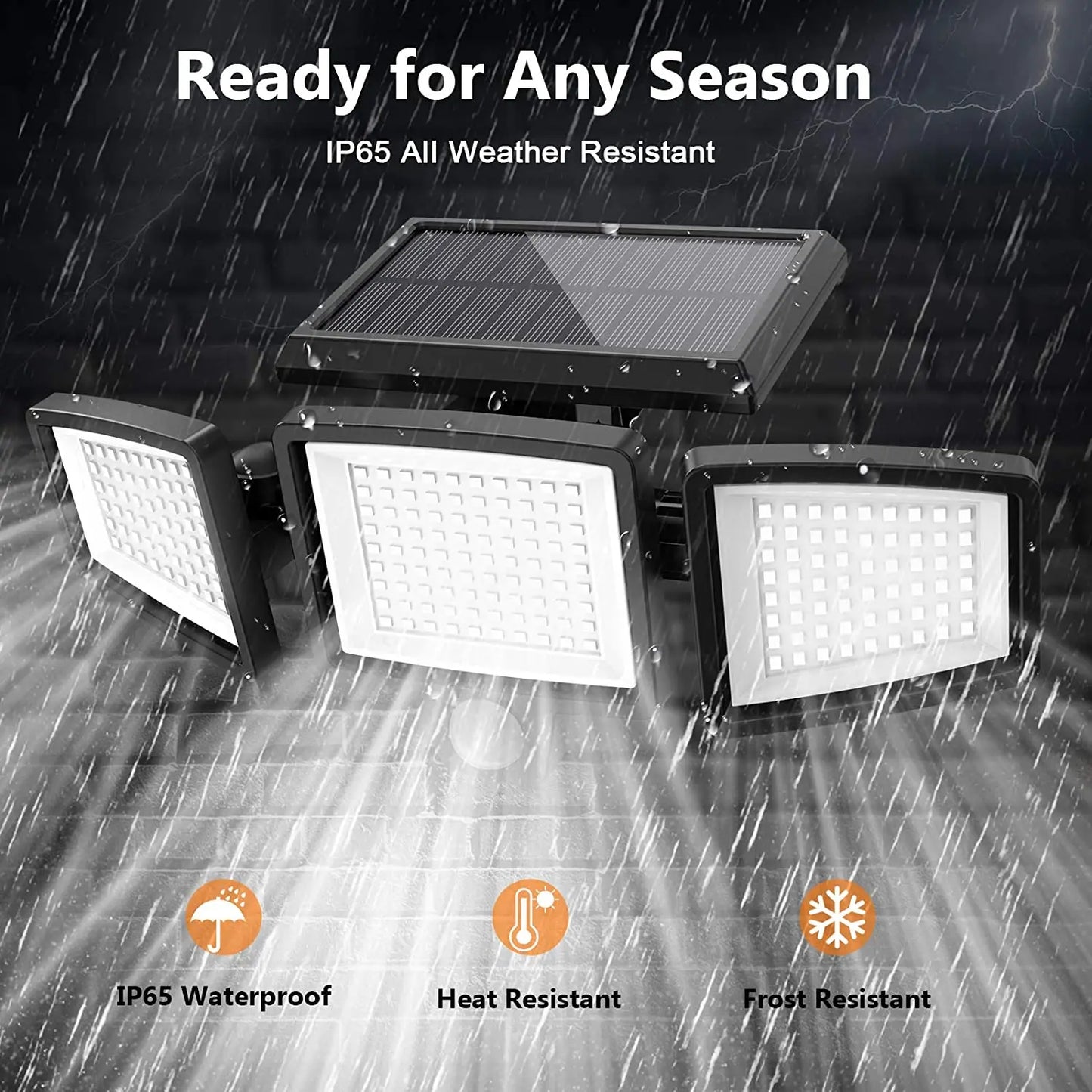 SZRSTH 3 Pack Outdoor Solar Lights Motion Sensor LED Security