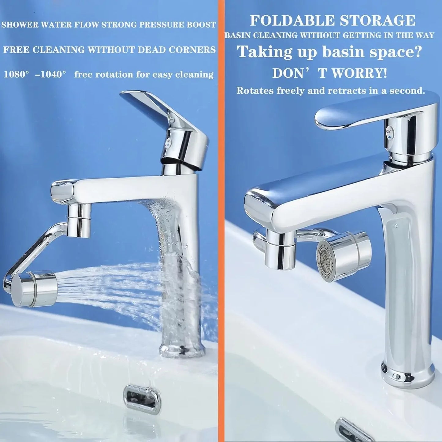 1080 Degree Swivel Faucet Extender With Dual Mode Aerator