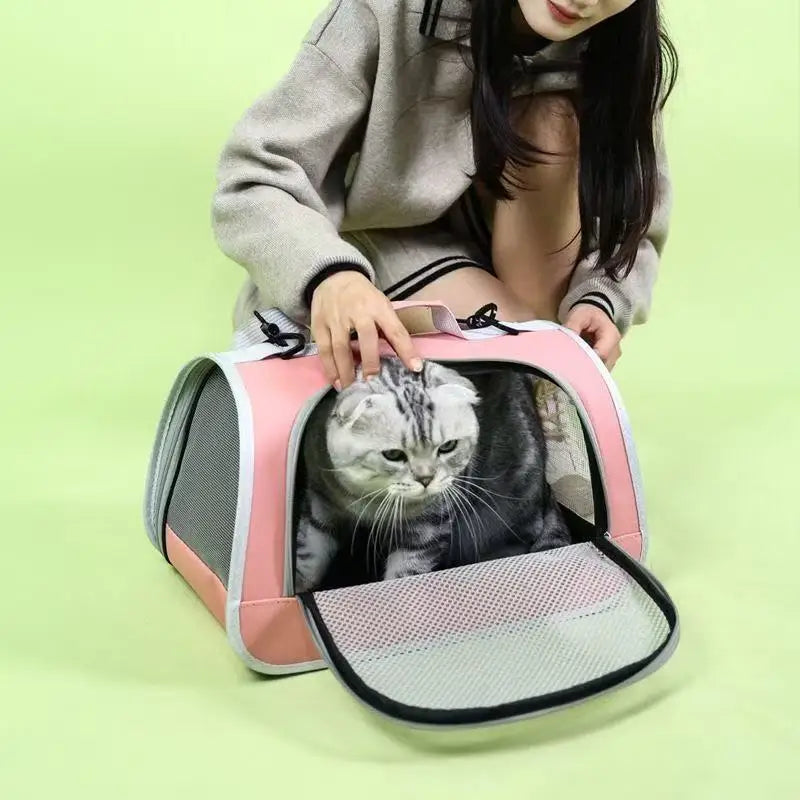 Portable Pet Carrier Bag For Cats And Dogs Breathable Travel