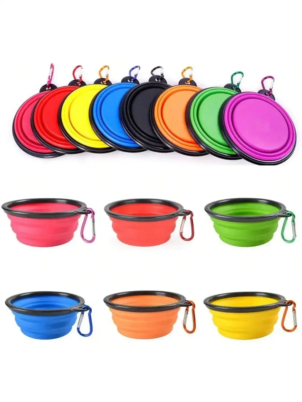 Folding Portable Silicone Dog Feeder Bowl 2-In-1 Pet Dispenser
