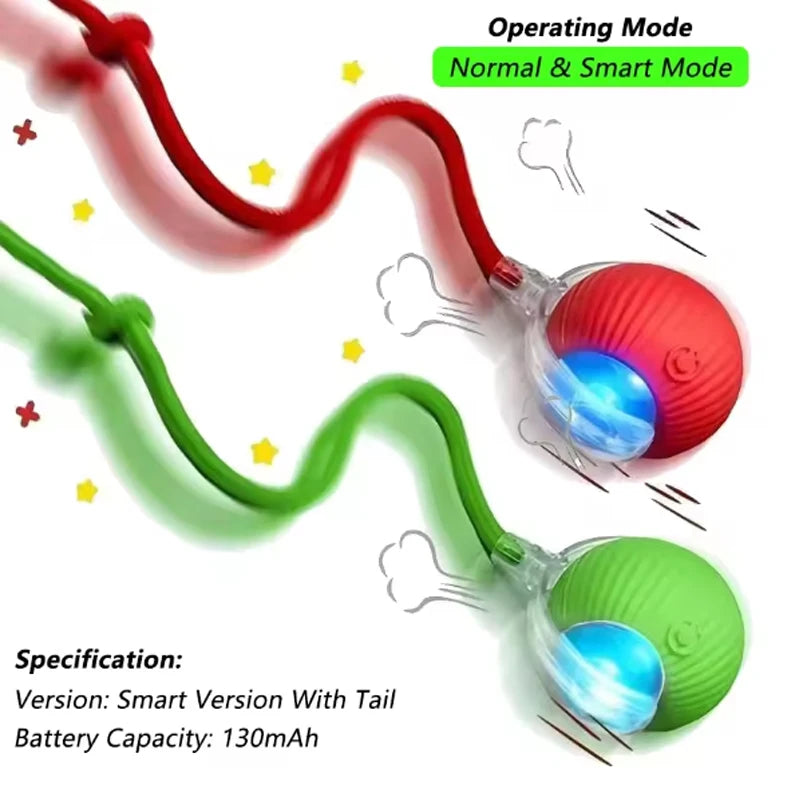 Interactive Silicone Smart Cat Ball Toy With Auto Obstacle Avoidance