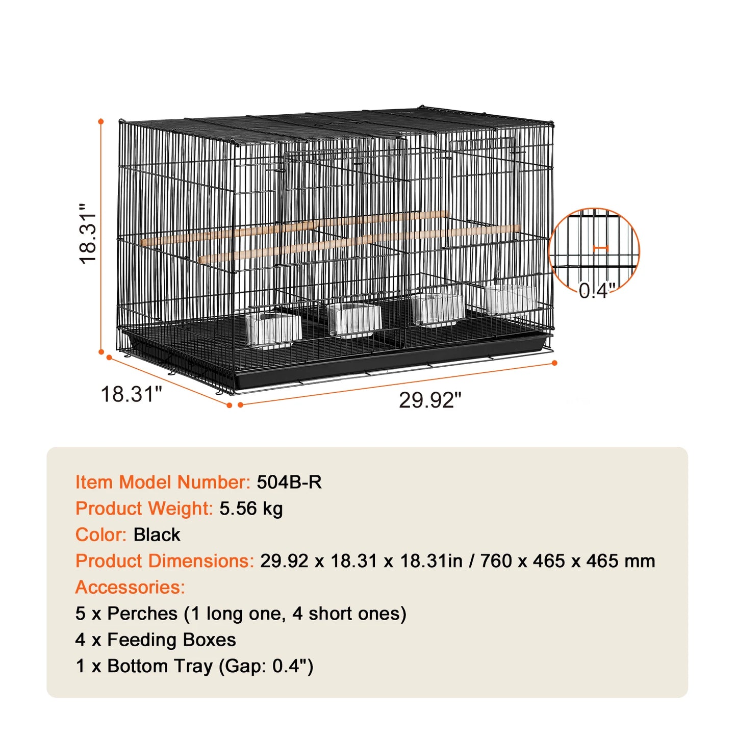 SucceBuy Stackable Divider Bird Cage With Travel Handle For Birds