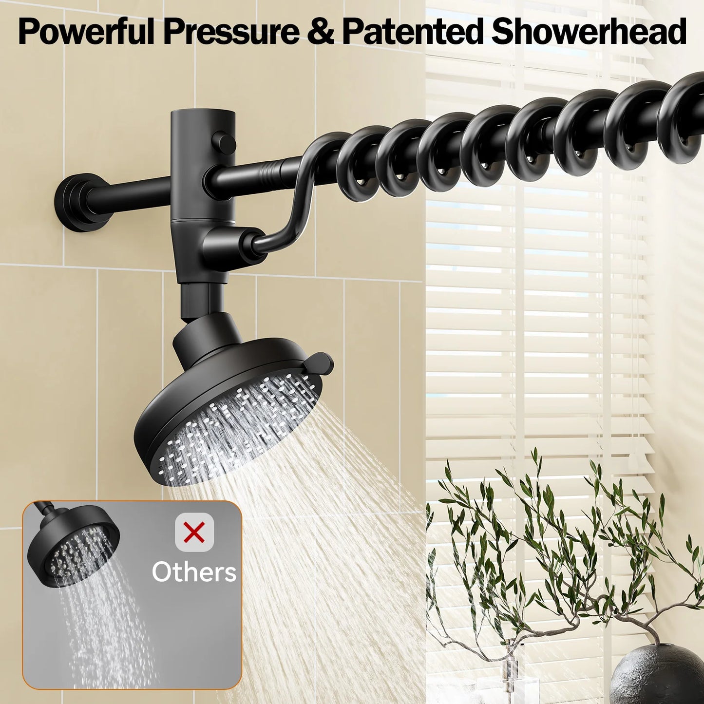 Tandem Dual Shower Head With Adjustable Slider For Couples