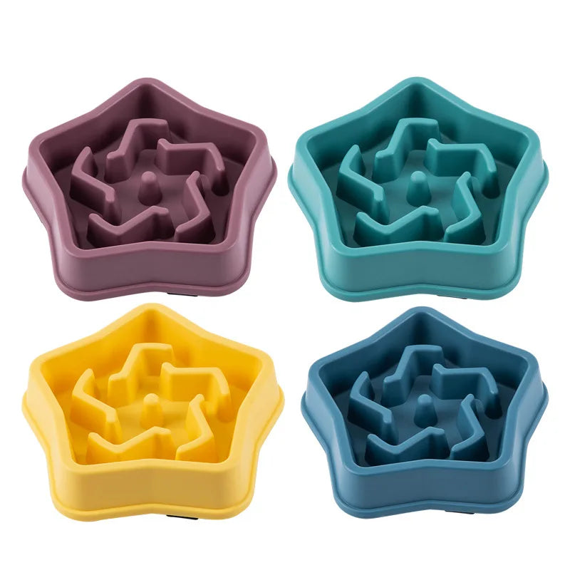Slow Feeder Pet Bowl Anti Choking Non Slip Round Design