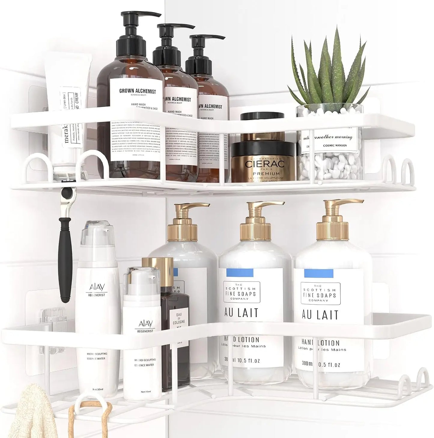 Corner Shower Caddy 2 Pack Adhesive Stainless Steel Shelves