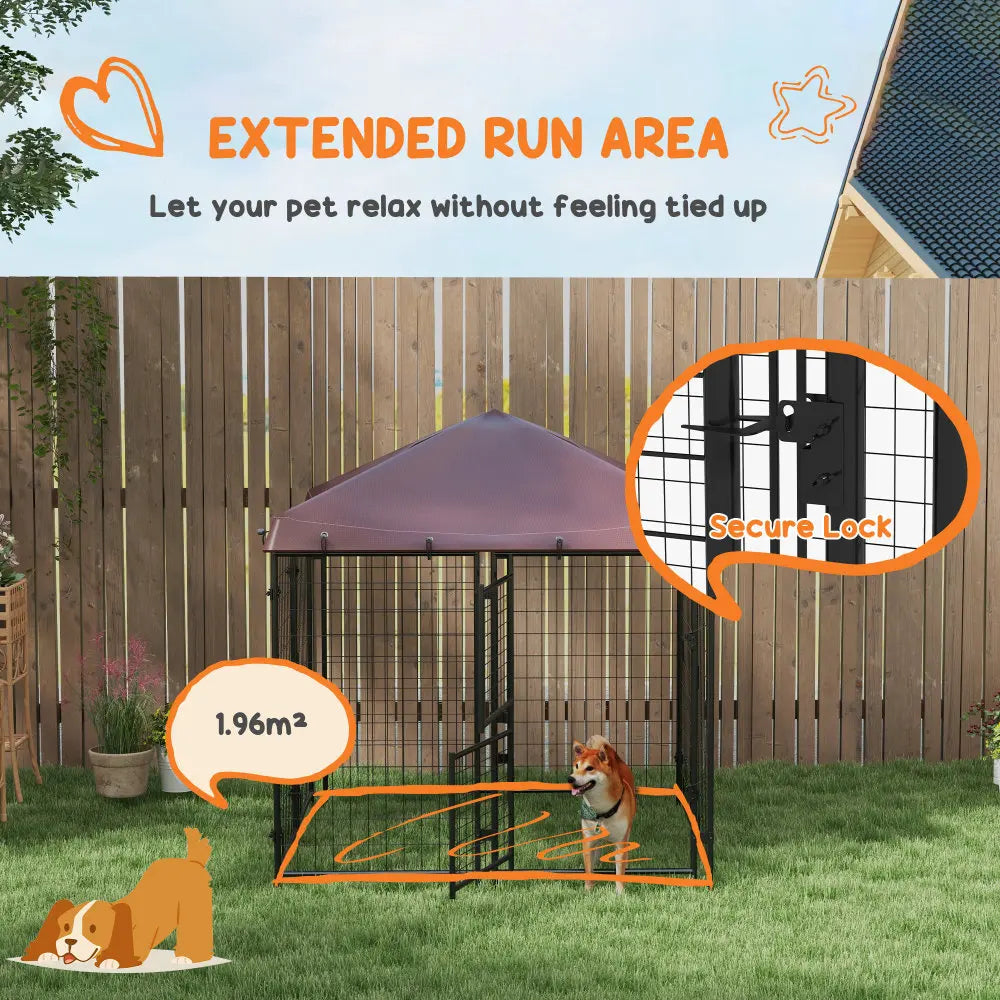 PawHut Outdoor Dog Kennel With Waterproof Cover For Pets